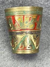 Vintage Brass Shot glass Brass with Multicolor