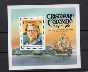 COLUMBUS - BRITISH ST. VINCENT, SOUVENIR SHEET, MNH - Picture 1 of 1