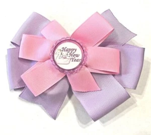 Beautiful Happy New Year's Cat with Swan Inspired Hair Bow for girls - Picture 1 of 3