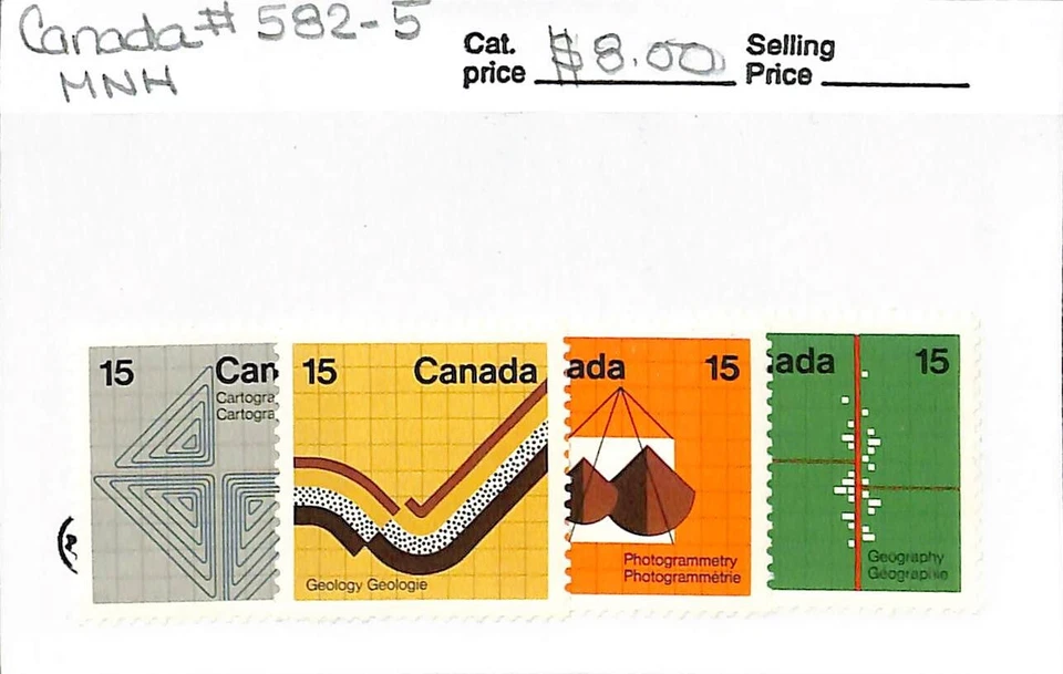 Canada - Scott 582-585 - Earth Sciences - Set of 4 Mint Never Hinged Stamps - Image 1 of 1