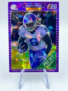 MICHAEL CARTER Rookie 2021 Leaf Pro Set Metal Purple Crystals /30 Tar Heels Jets - Picture 1 of 2