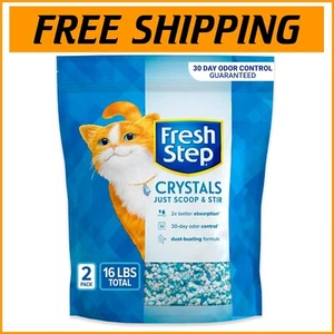 Unscented Crystal Cat Litter - Pack of 2, 16 lbs Total, Lightweight Clean-Up - Picture 1 of 8