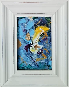 ORIGINAL MARIO MENDOZA OIL CANVAS DAILY ABSTRACT PAINTING FRAMED ART NEW DECOR - Picture 1 of 6