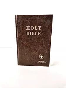 Vintage Brown Faux Leather Bound Holy Bible Placed By The Gideons 1984 VGC - Picture 1 of 19