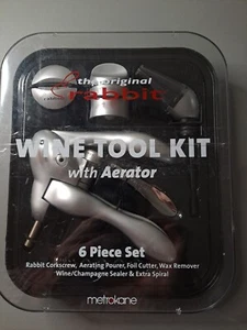 Rabbit 6-Piece Wine Tool Kit Set - Silver - Picture 1 of 3