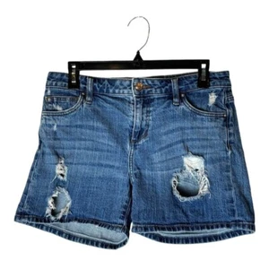 Joe's Jeans Shorts Women 28 Blue Medium Wash Distressed Denim Jean Shorts Retro - Picture 1 of 9