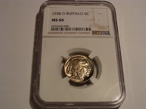 1938-D Buffalo Nickel - NGC MS 66 - Picture 1 of 4