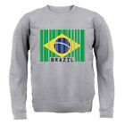 Brasilien Barcode Stil Flagge - Kinder Kapuzenpulli / Pullover - Brazilian