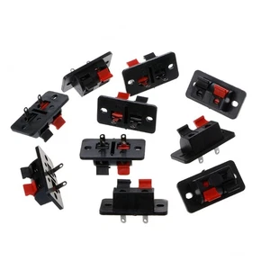 10 Pcs 2 Positions Push in Jack Spring Load o Speaker Terminals Connector - Picture 1 of 7
