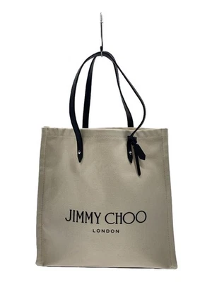 JIMMY CHOO Logo Tote Bag Canvas White - Image 1 of 4