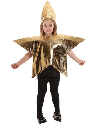 HPO Nativity Star Costume Golden Star Dress with Headpiece for Children