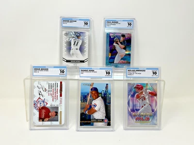 *Lote de 5 TARJETAS DE BÉISBOL losa graduada (novatos, SP, insertos) Ohtani Rookie Foto 1 de 3