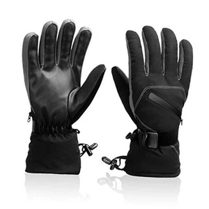 Ski Snowboard Gloves, Waterproof L(Fit Womens and Boys overs 15 years) Black - Picture 1 of 7