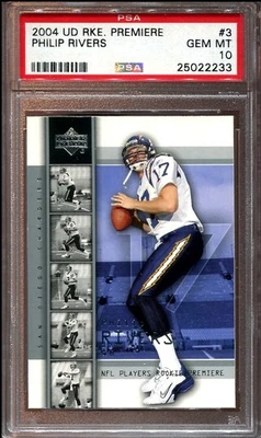2004 Upper Deck Rookie Premiere Philip Rivers #3 RC PSA 10 - Image 1 of 2