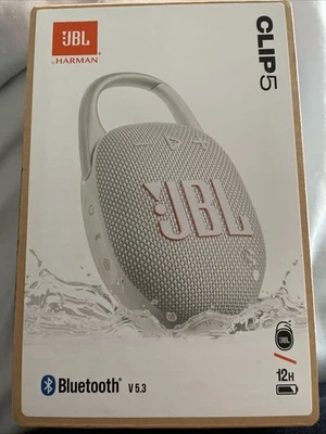 JBL Clip 5 Portable Waterproof Wireless Speaker (White) BRAND NEW SEAL - Image 1 of 3