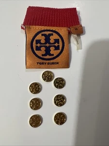 TORY BURCH Replacement Buttons 4 Holes Flat Gold Tone Small 7 Pcs. - Picture 1 of 11
