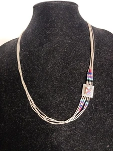 Necklace Navajo Zuni Liquid Silver Turquoise Coral Malachite Purple Sugilite... - Picture 1 of 8