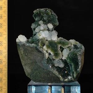 Druzy Quartz shiny botryoidal spherical clusters in semi-geode India 677ct - Picture 1 of 7