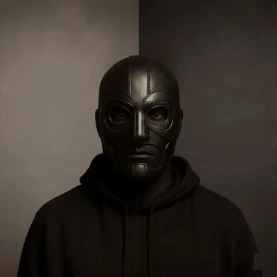 Black Leather Masquerade Mask – Handmade Vintage Costume Accessory - Image 1 of 3