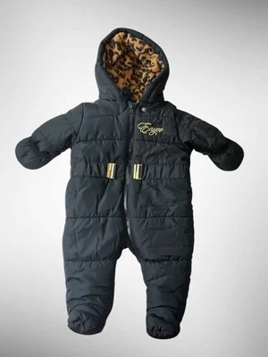 Enyce Baby Footed Puffer Hooded Snowsuit Bunting 0-3 Months In Black - Image 1 of 4