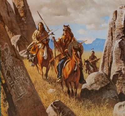 Impresión de placa de arte Frank McCarthy CHILDREN OF RAVEN Old West Frontier 46 Foto 1 de 4