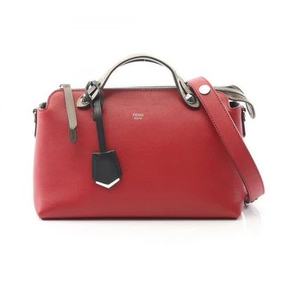 Bolso de Hombro FENDI BY THE WAY MEDIANO 2 Vías 8BL124 5QJ Cuero Rojo Beige Usado Foto 1 de 4