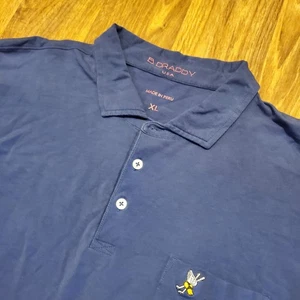 B Draddy Golf Polo Shirt Men XL Blue Stretch Pima Cotton Pocket USA - Picture 1 of 8