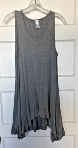 Honeyme Charcoal Gray Ruffled Mini Dress Size M - Picture 1 of 3