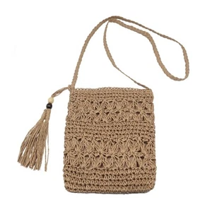 Women Straw Crossbody Purse Straw Clutch Bag Summer Beach Shoulder Handbag Wo... - Picture 1 of 7