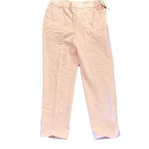 QUACKER FACTORY Dream Jeannes Stretch Pink Zip Ankle Rhinestone Pants Womens L - Picture 1 of 5