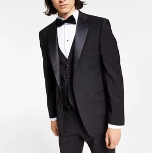 Calvin Klein Men's X-Fit Slim Infinite Stretch Black Tuxedo Jacket 38L E04529 - Picture 1 of 8