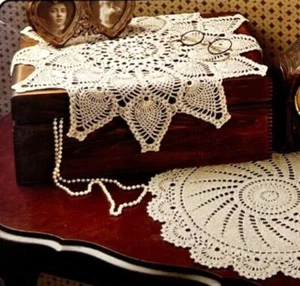 VTG Lacy Round Doilies Crochet Patterns Book 15" to 19" Roses Double Pineapple + - Picture 1 of 9