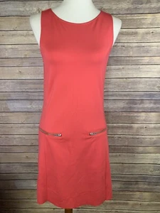 Abito BB Dakota donna XS NUOVO CON ETICHETTE maglia elasticizzata zip tasche senza maniche corallo - Foto 1 di 10