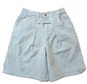 Y2K Vintage Rocky Mountain blau Nadelstreifen hoch geschnitten Mom Denim Shorts Gr. 9 selten - Bild 1 von 16