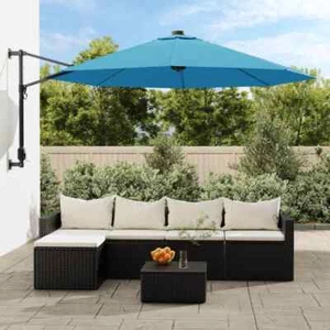 Wand-Sonnenschirm mit LEDs Meerblau 290 cm - Bild 1 von 10