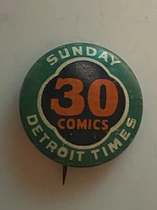 1930’s Sunday Detroit Times 30 Comics newspaper comic pin - Picture 1 of 2