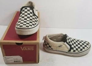 Vans - Archer (Checkers) Black/Natural - Kids sz 1.0  - Picture 1 of 5