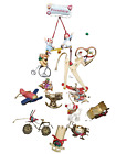 Vtg Christmas Tree Ornaments Set Of 13 Sleigh Stroller Bicycle Reindeer Horse...