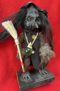 Arte popular exterior mexicano extraño cuervo bruja vudú ~ muñeca espíritu Curandero - Imagen 1 de 17