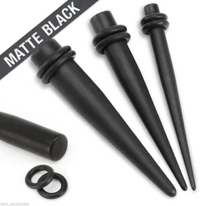 PAIR-Tapers Solid Titanium Black Matte IP 10mm/00 Gauge  - Picture 1 of 3