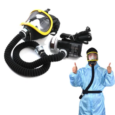Portable Air Fed Full Face Mask Electric Constant Flow Respirator With Air pump - Image 1 of 4