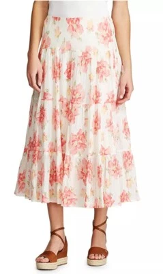 Chaps Floral Midi Falda Cottagecore Fada Country Boho Mujer’s Mediana Foto 1 de 4