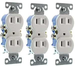  (3 pieces) Eaton 736W Standard Grade Duplex Receptacle - White - Picture 1 of 3