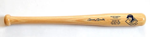 Mickey Mantle Miniature Baseball Bat Allstar w/ COA & Stand Cover
