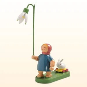 Wendt & Kühn Blumenkind Frühling Mädchen mit Schneeglöckchen, 5248/6, Erzgebirge - Bild 1 von 3
