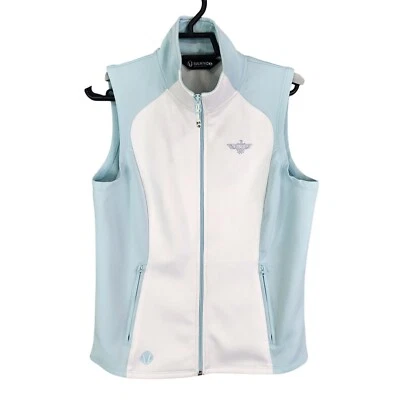 Womens Sunice Light Blue & White Sleeveless Vest Jacket Full Zip Stretch Size S - Image 1 of 4