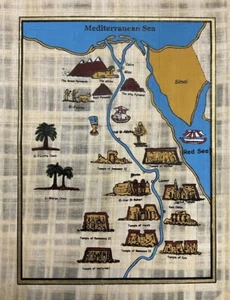 "Mapa vintage de papiro egipcio tesoros del Nilo - 16x12""" - Imagen 1 de 7