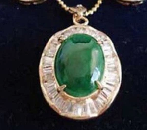 Collar colgante de circonia cúbica verde esmeralda de 18 kgp 1 pieza - Imagen 1 de 1