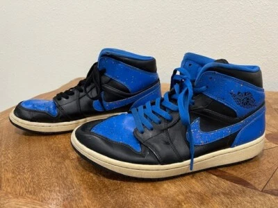 Size 10.5 - Air Jordan 1 Mid Royal Splatter Some Wear (See Pics) - Image 1 of 4