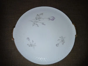 Tortenplatte mit Goldrand und lila Rosen Edelstein Porzellan Küps  21545 / 745 - Picture 1 of 5